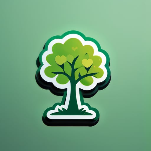 a little lovely green tree
 sticker