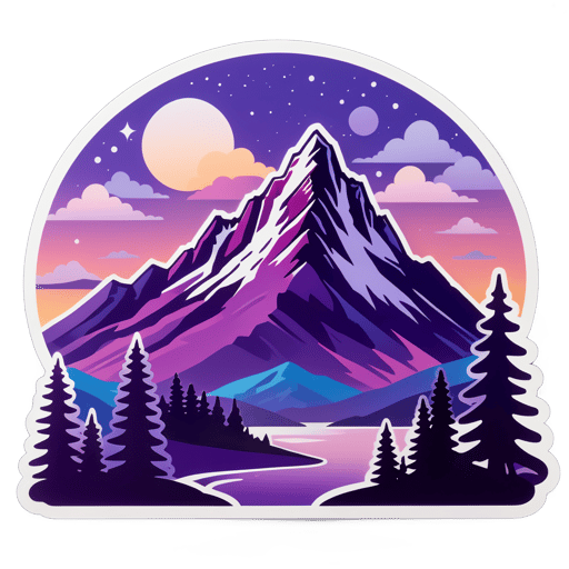 Purple Mountain Majesty bei Einbruch der Nacht sticker