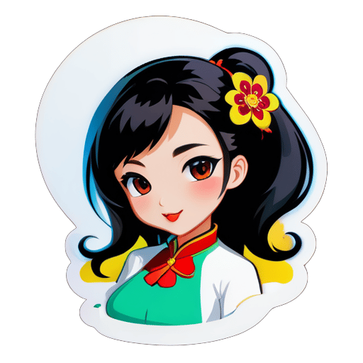 Generate a sexy Chinese girl for me sticker