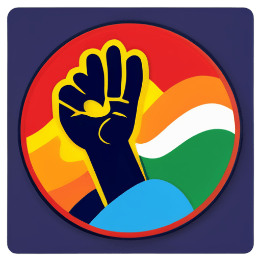 나는 이 나라에서 일어나고 있는 잘못된 일에 대항하는 오늘의 인도 청소년 지도자들을 표현한 스티커를 원합니다 sticker
