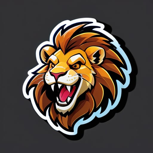 tạo một logo game của một con sư tử hạnh phúc sticker