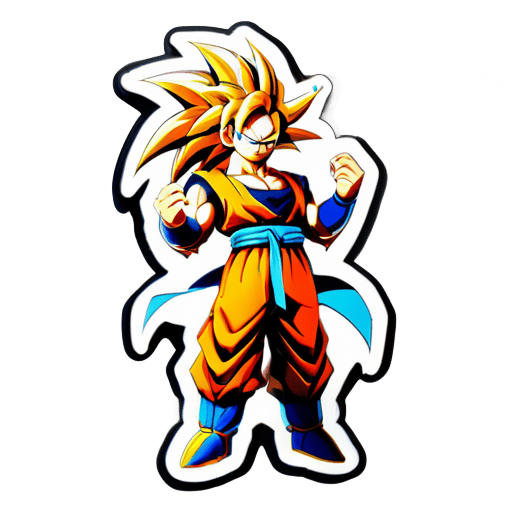 hiển thị cho tôi hình ảnh của Son Goku dưới dạng SSJ8 sticker