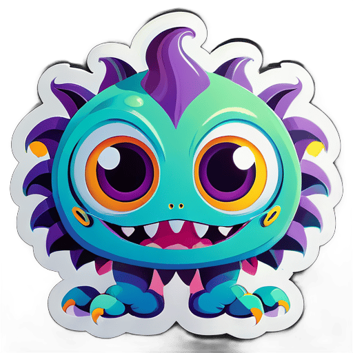 A friendly monster with big eyes sticker