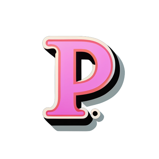 ファッションウェブサイト用のステッカーの文字Pを作成する sticker