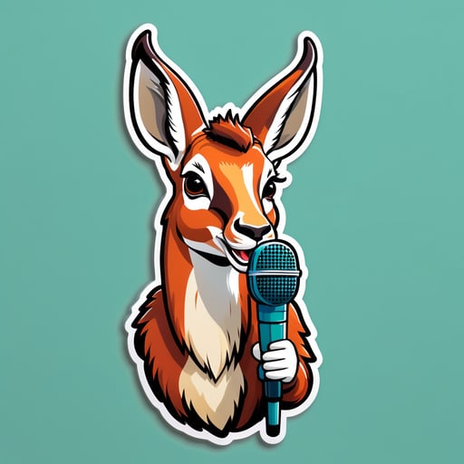Acapella Antilope mit Mikrofon sticker