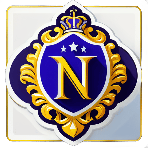 tạo logo của N.G trong phong cách hoàng gia sticker
