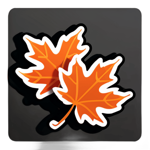 Orange maple leaves sticker