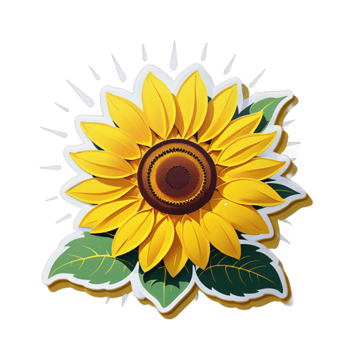 Gelbe Sonnenblume, die sich der Sonne zuwendet sticker