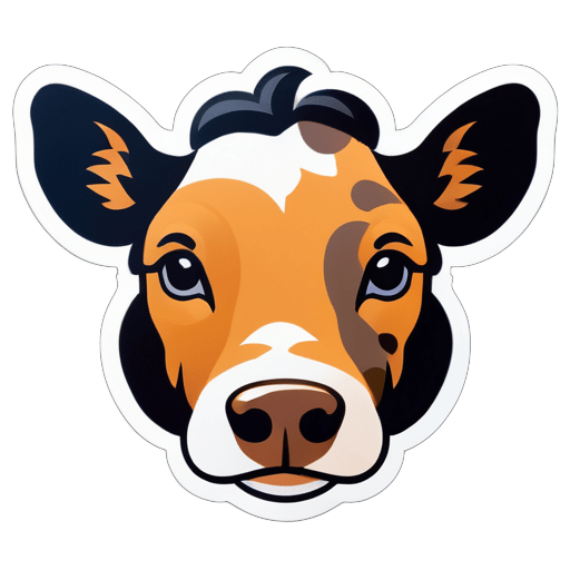 Dog's head on a cow's body sticker