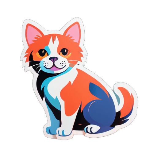 cat dog sticker