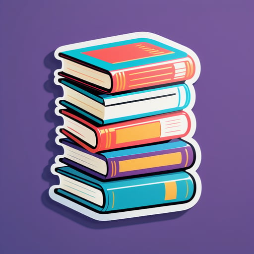 Stylized Book Stack sticker
