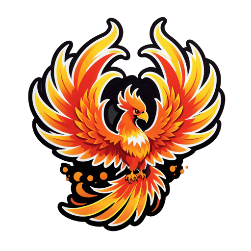 Fiery Phoenix Wing sticker