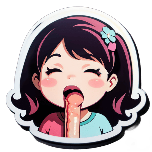 Penis sucking girl sticker