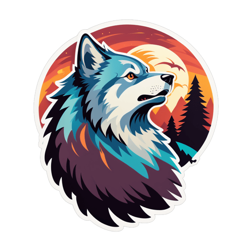 Heulender Wolf sticker