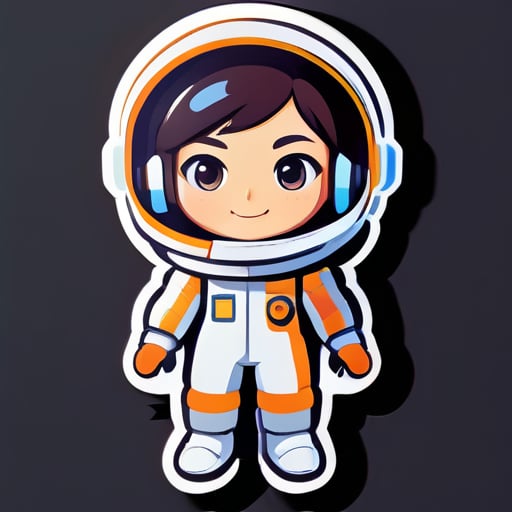 Imagen de perfil de astronauta femenina al estilo de Nintendo sticker