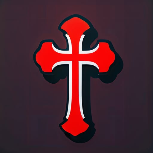 Cleaver cruz em Vermelho sticker