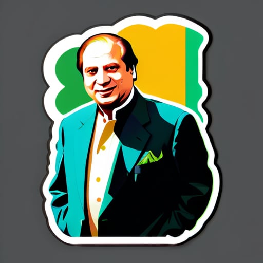 autocollant de Nawaz Sharif sticker