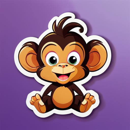 Mitali + Manda Pegatina de nombre Maakad con imagen divertida de mono sticker