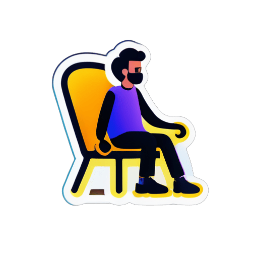 Generate person sitting in chair
 sticker