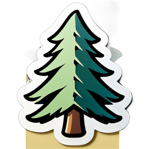 hiking, pine tree. sticker
