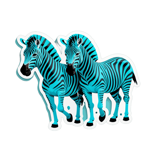 Whopping Cyan Zebras sticker