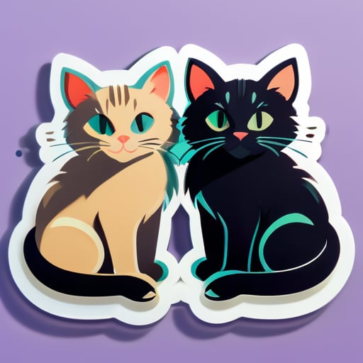 两只猫的贴纸 sticker