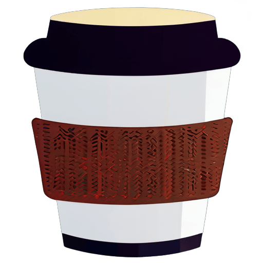 a coffee cup cozy sticker
