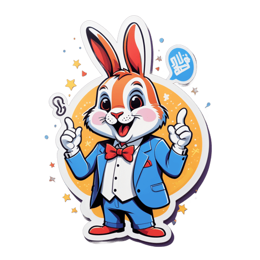 Witty Rabbit Comedian sticker