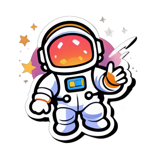 astronaut farting out buttcheeks on nintendo style sticker