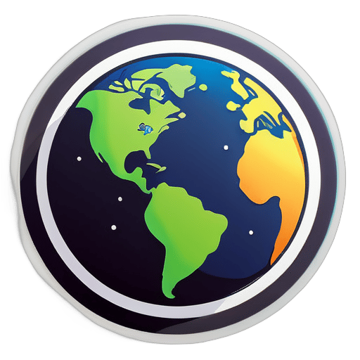 Earth planet sticker