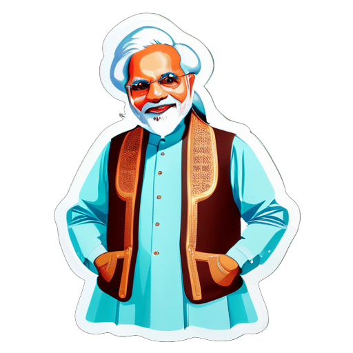 Modi in westlicher Kleidung sticker