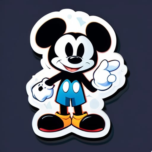 Nhãn nhân vật Disney với 1 điểm trong Giáo dục Gamification sticker