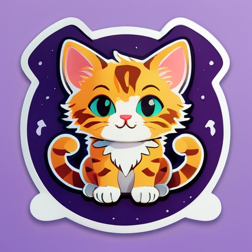 um adesivo engraçado com um gatinho representando o signo do zodíaco Gêmeos sticker