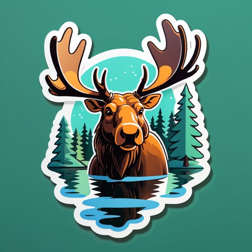 Tranquil Moose Meme sticker