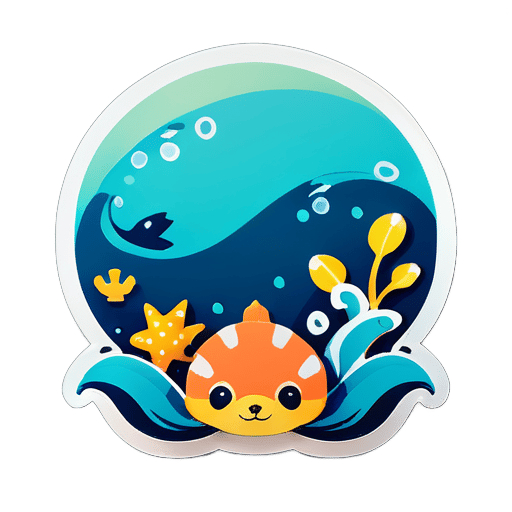 Cute sea animals
 sticker