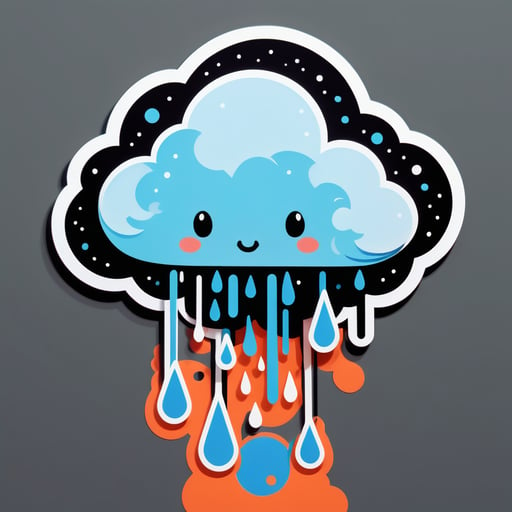 Melancholic Rain Cloud Poet sticker