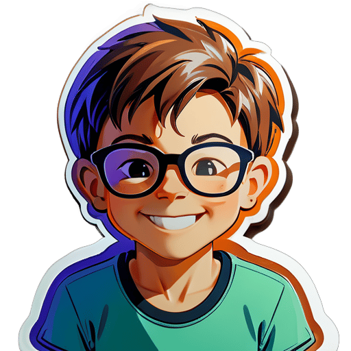 Boy with glasses sticker