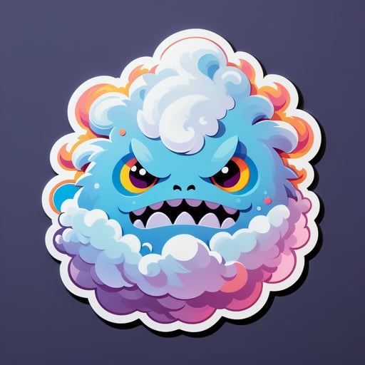 Fluffy Cloud Monster sticker