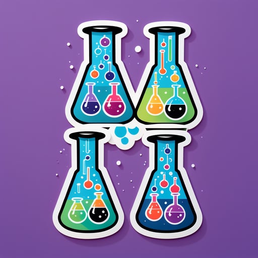 Quirky Science Beakers sticker