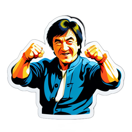 Kampfkunst-Superstar Jackie Chan kämpft betrunkenen Fauststil sticker