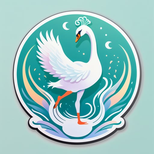 Serene Swan Dancer sticker