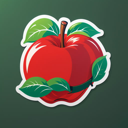 Red Apple Ripening on a Tree sticker