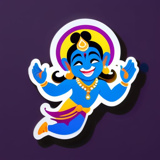 Krishna being happy sticker