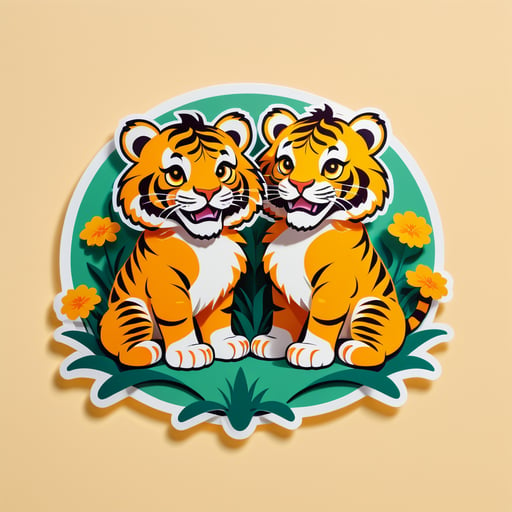 Portly Marigold Tigers sticker