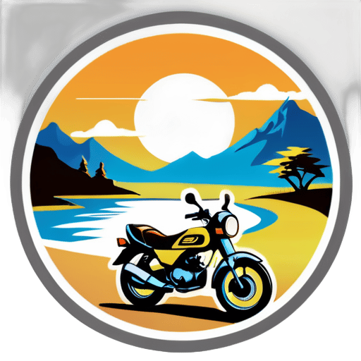 viaje en moto suzuki gn 125 paisajes
 sticker