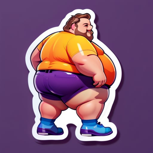 Fat gay man and his fat juicy ass sticker
