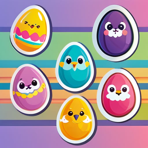 cute easter day eggs sticker sticker