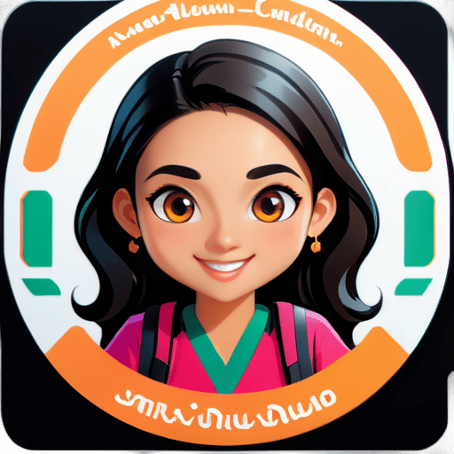 Crear una pegatina para el nombre Anveshana con un logotipo con un icono de estudiante y de búsqueda sticker