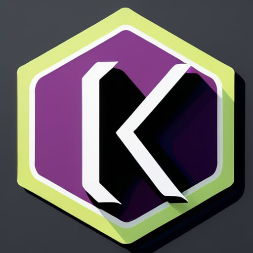 hình lục giác với chữ 'K' sticker