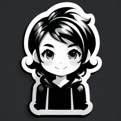 aplicativo de bate-papo preto e branco sticker